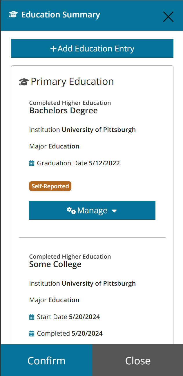 Registry v7 mobile add education